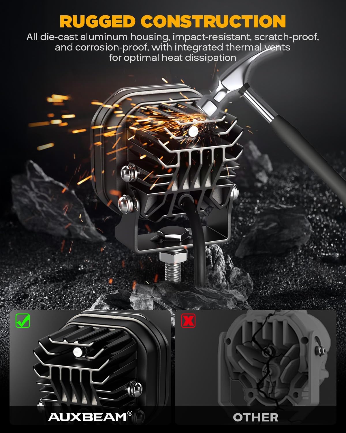 Thumbnail 5 de Auxbeam XP-Ultra Series 3" 80W Cube LED Pods 9600LM