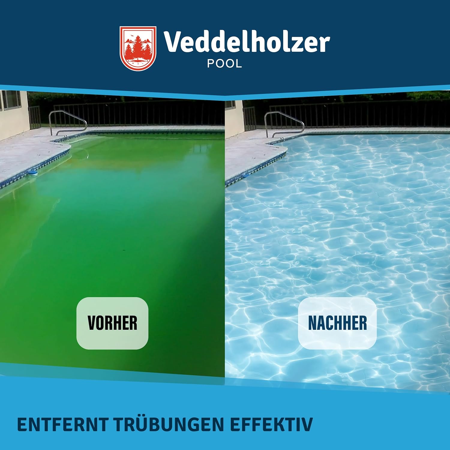 Thumbnail 5 de Veddelholzer Poolklar 0,5 L – Trübungsentferner für Pool, Whirlpool, Planschbecken & Eisbäder