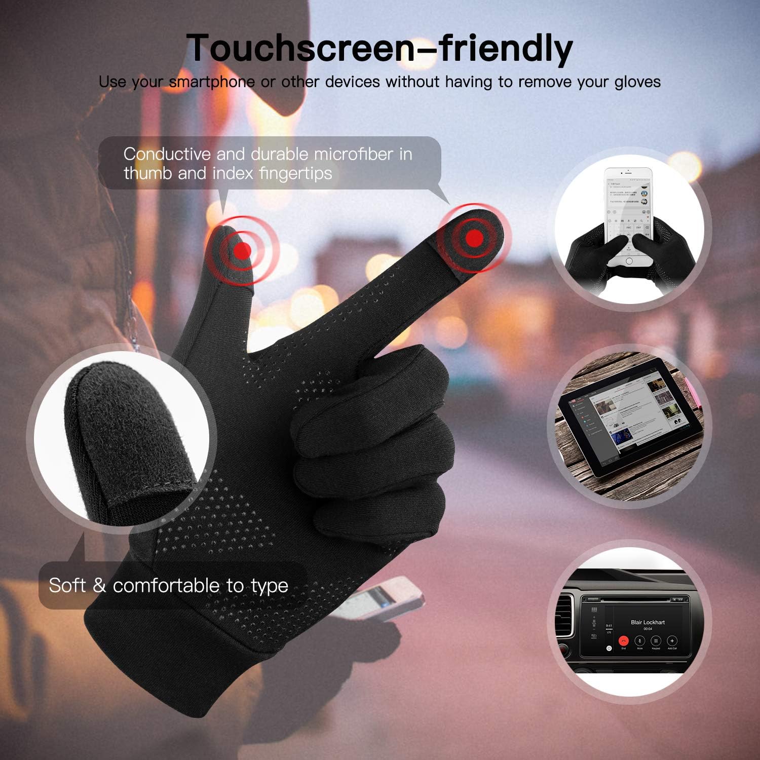 Thumbnail 4 de Unigear Touchscreen Handschuhe – warme, rutschfeste Outdoor-Handschuhe