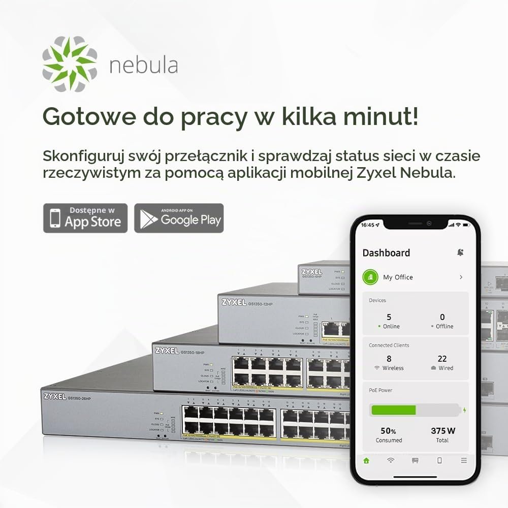 Thumbnail 6 de Zyxel GS1350-18HP-EU0101F – przełącznik sieciowy, 16 portów PoE+ 250 W