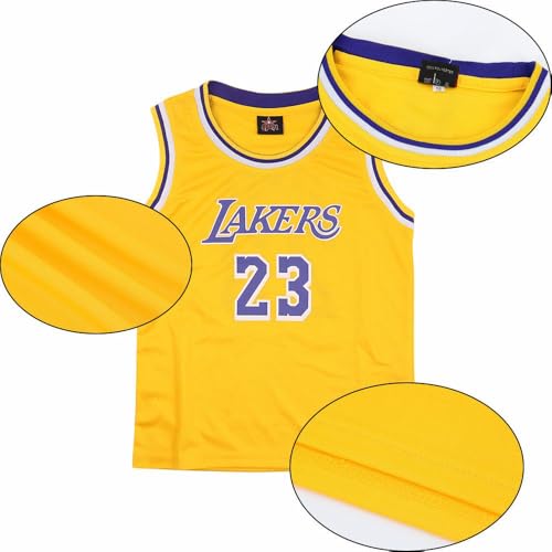 Detalle de FUTERLY Maillot Basket Enfant 2 Pièces Garçon/Fille — Short Jaune (10–12 Ans)