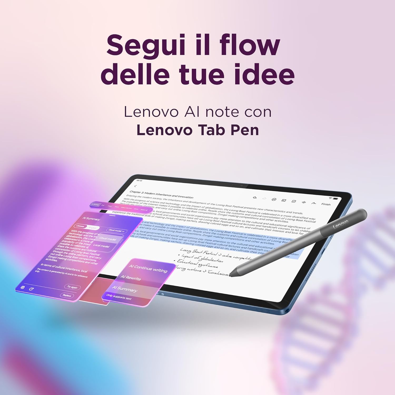 Detalle de Lenovo Idea Tab Tablet 11" 2,5K con penna inclusa – 5G, Android 15, 8GB RAM, 256GB