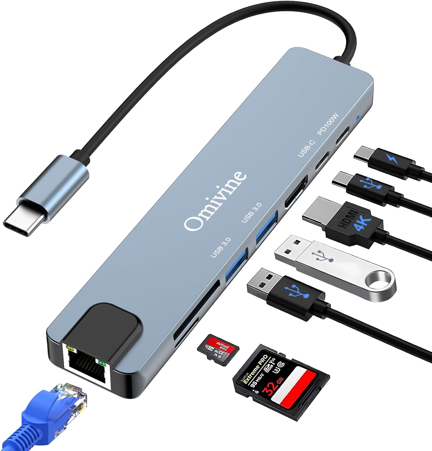 Detalle de Omivine USB-C Hub 100W