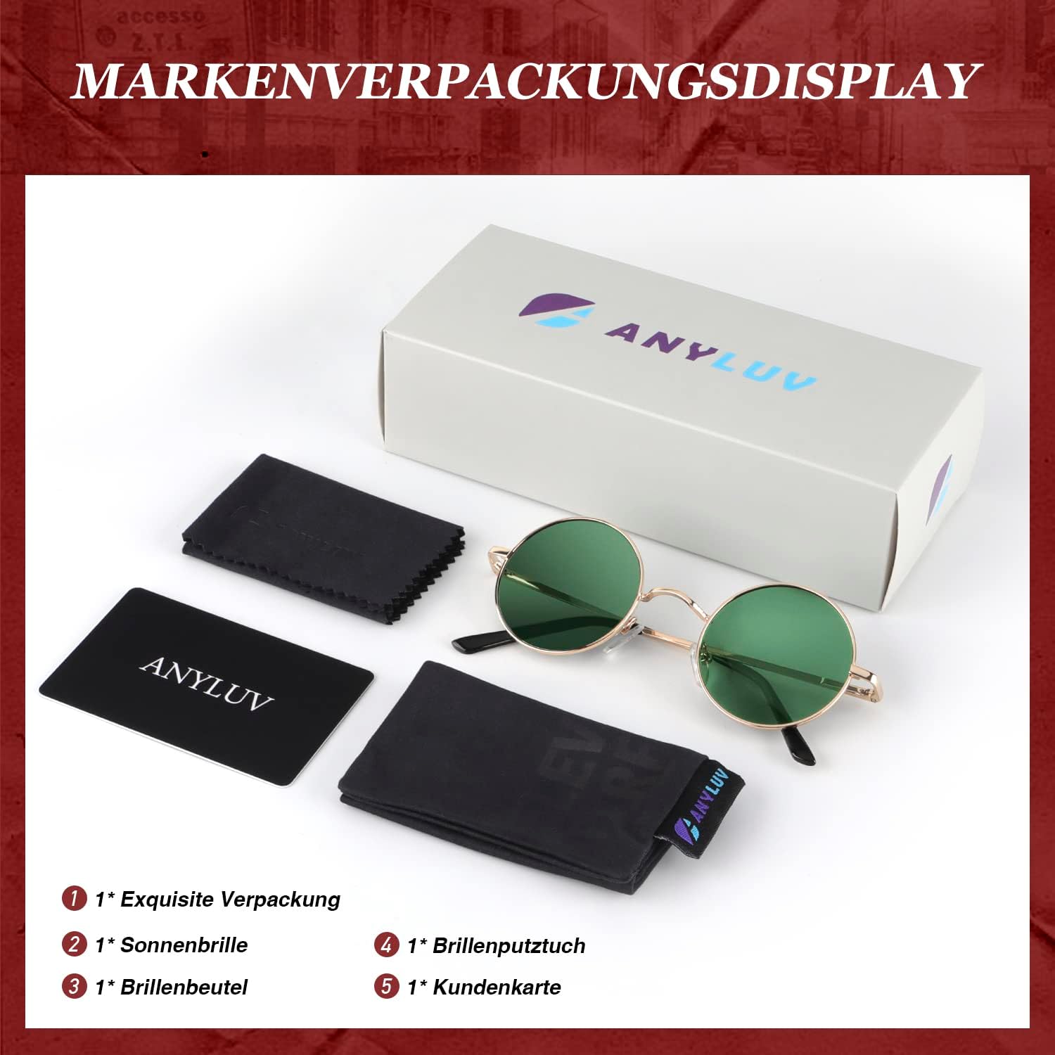Thumbnail 6 de ANYLUV Sonnenbrille Herren Polarisiert – Runde Brille mit UV400-Schutz