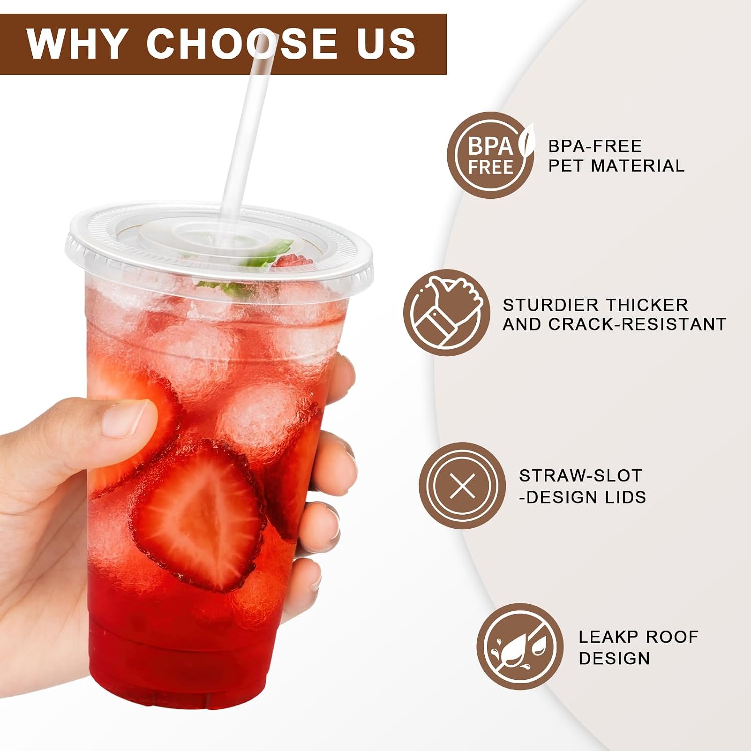 Thumbnail 2 de Lamosi 20 oz Clear Plastic Cups Pack