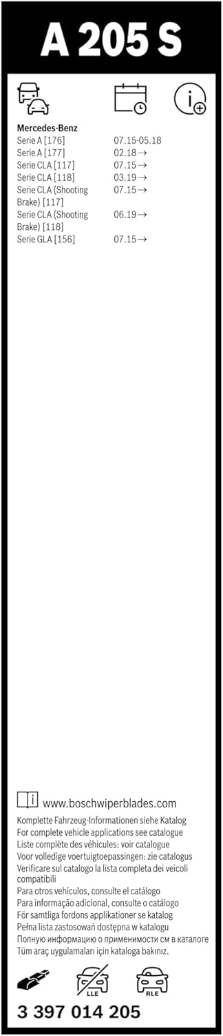 Thumbnail 3 de Bosch Aerotwin A 205 S Wiper Blades (2-Pack) for Left-Hand Drive EU