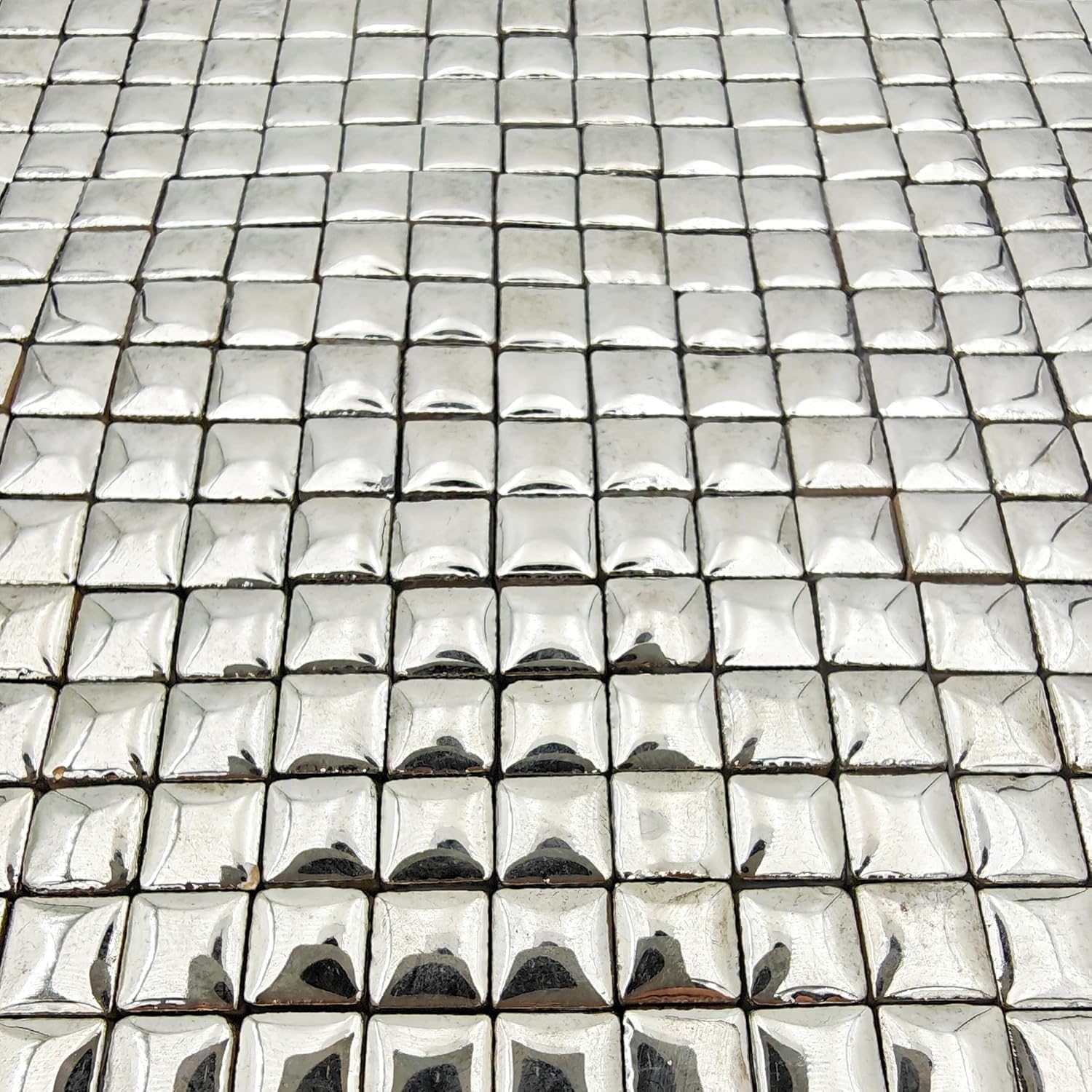 Thumbnail 6 de 1,1 lb Keramik-Mosaikfliesen in gemischten Farben – DIY Mosaikstücke, 0,96 cm Silber Quadrat