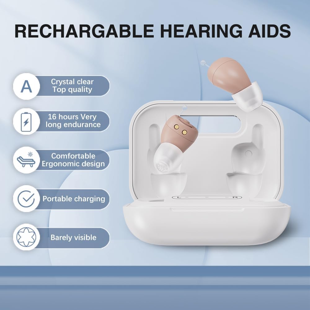 Detalle 2 de Hlisoundy JH-A490 Rechargeable In-Ear Hearing Aids with Auto On/Off