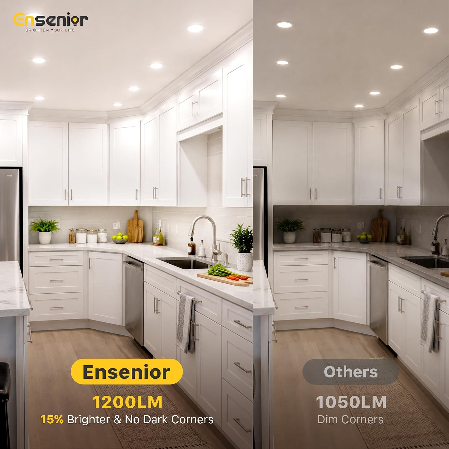 Detalle de Ensenior 12-Pack 6 Inch Dimmable LED Ceiling Light ⚡
