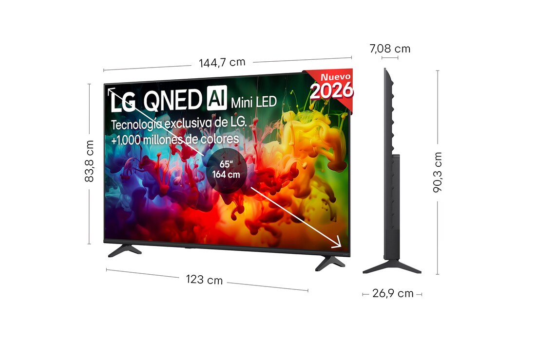 Detalle 2 de LG QNED72 65" 4K (2026) | Smart TV MiniLED AI QNED72, modelo 65QNED72B6B