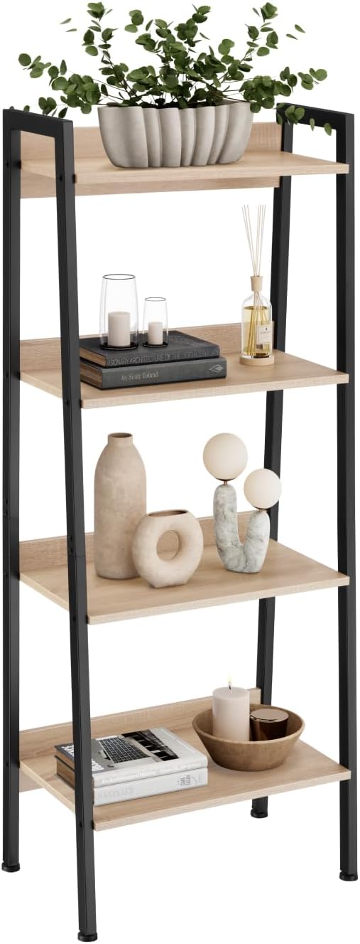 Detalle de tectake Estantería libros madera acero 138 cm