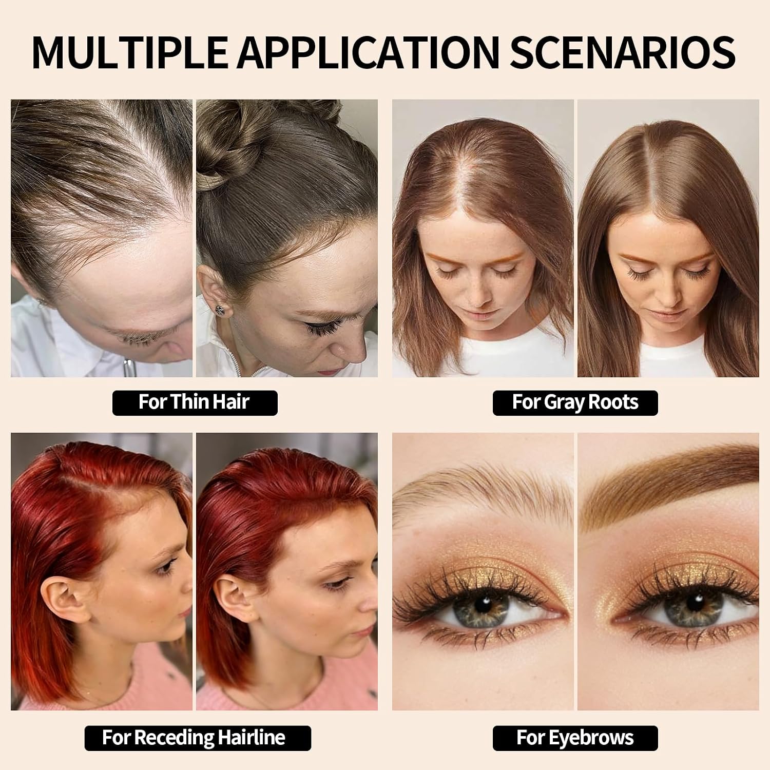 Detalle de lockmio Root Cover Up Powder, Dark Brown Hairline Touch-Up, 2-Pack