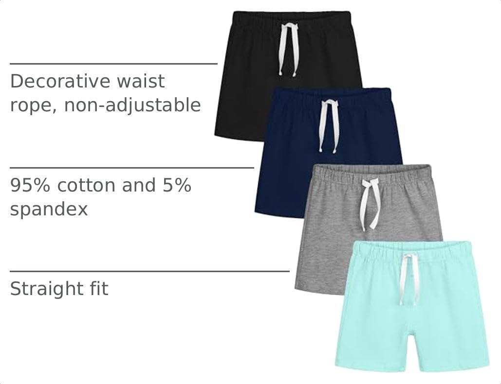 Detalle de Resinta 4 Pack Baby Boys' Cotton Shorts: Soft, Breathable Summer Essentials