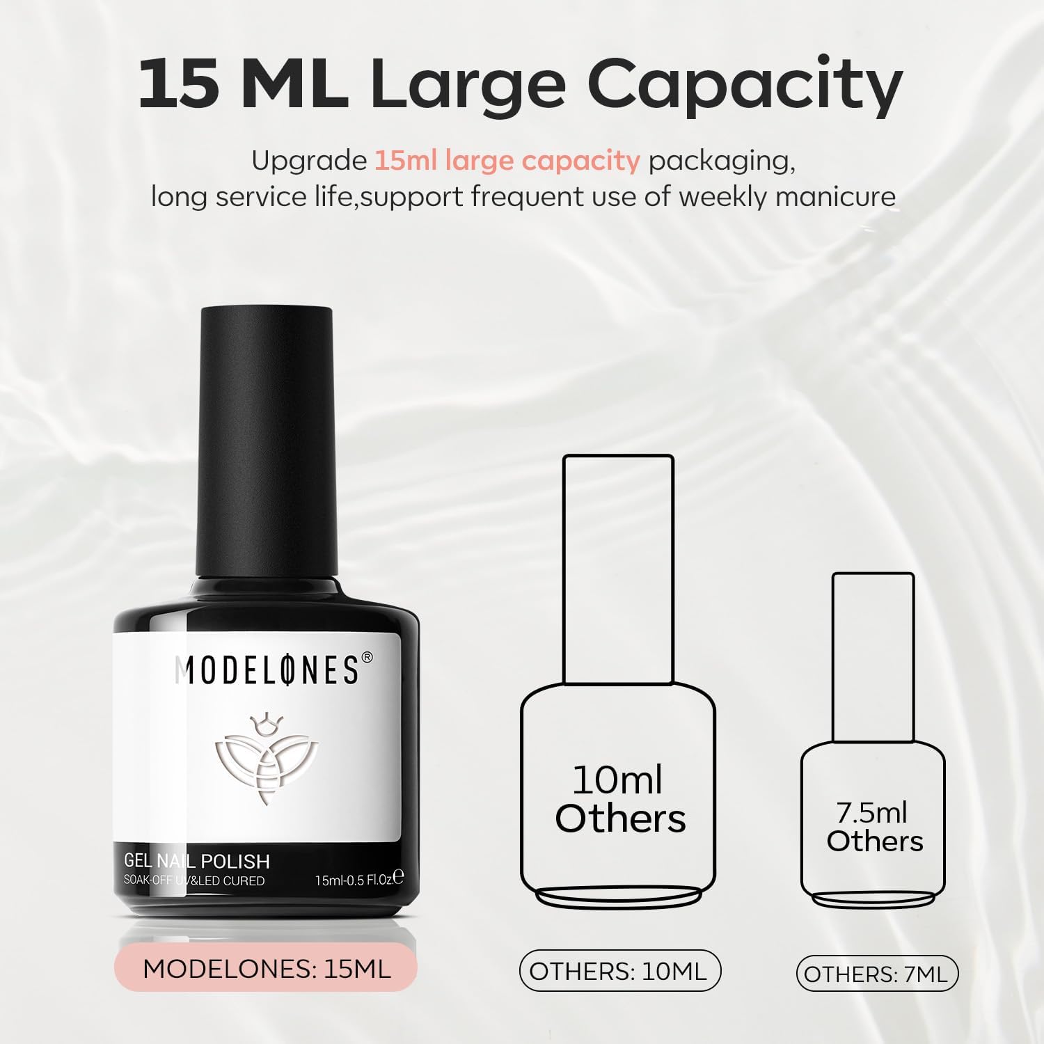 Thumbnail 6 de modelones Vernis Semi Permanent Blanc Laiteux gellak, melkachtig wit 15 ml