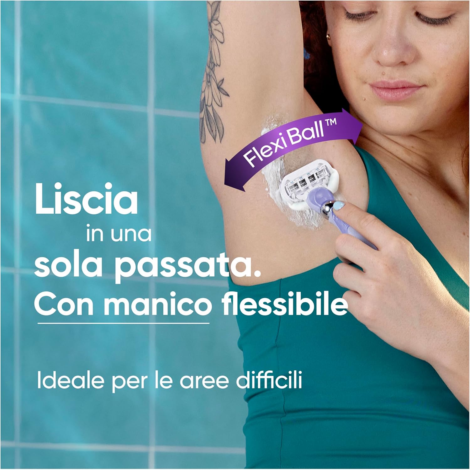 Thumbnail 1 de Gillette Venus Deluxe Smooth Swirl: rasoio donna con tecnologia FlexiBall e 9 lamette di ricambio