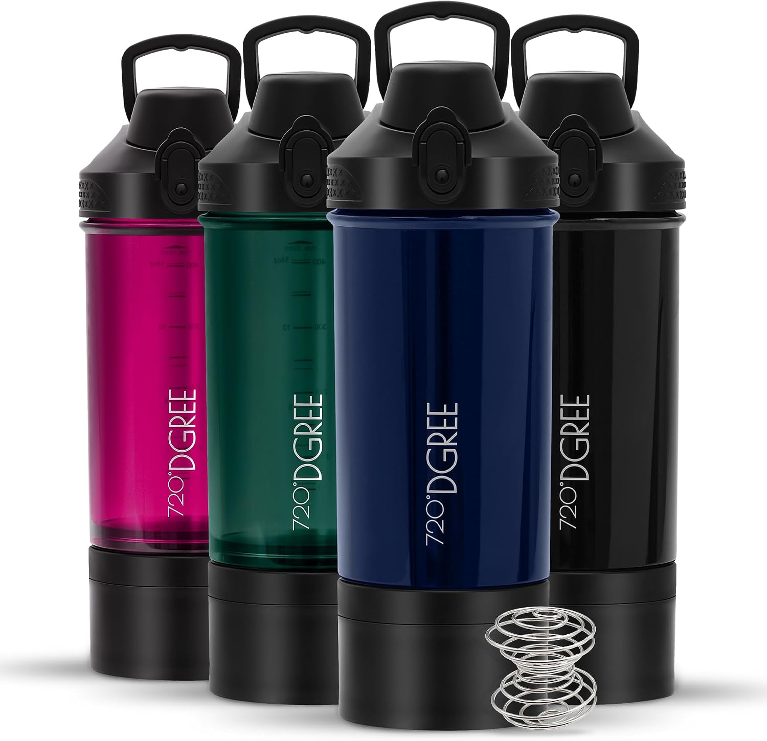 Detalle de 720°DGREE uberShaker Protéiné 550 ml — shaker avec compartiment poudre et mélangeur spirale