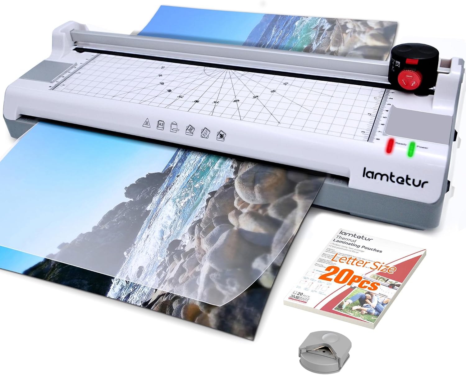 Detalle de Lamtetur 13-Inch Thermal Laminator, Hot/Cold, 7-in-1 with Trimmer