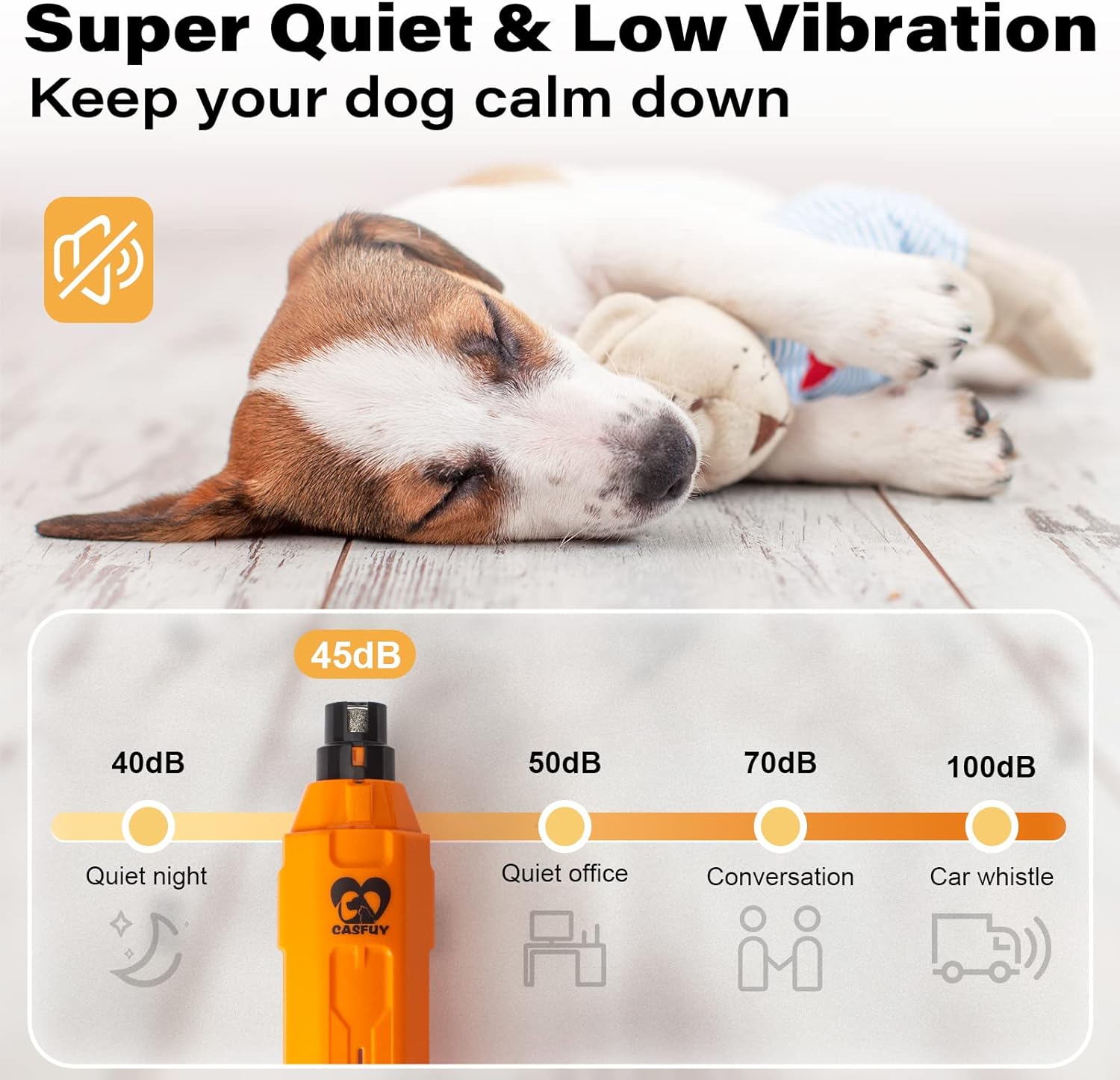 Thumbnail 3 de Casfuy 6-Speed Dog Nail Grinder –Newest Enhanced, Ultra-Quiet, Rechargeable Electric Nail Trimmer