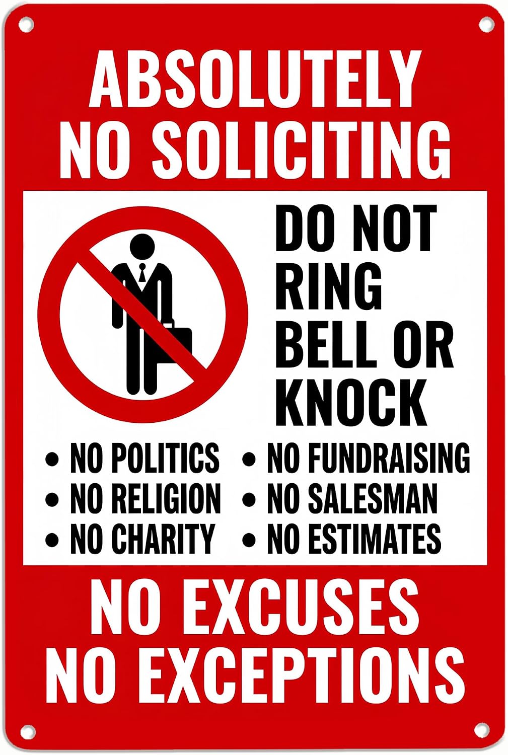 Detalle de No Soliciting Sign, 8 x 12 Inch