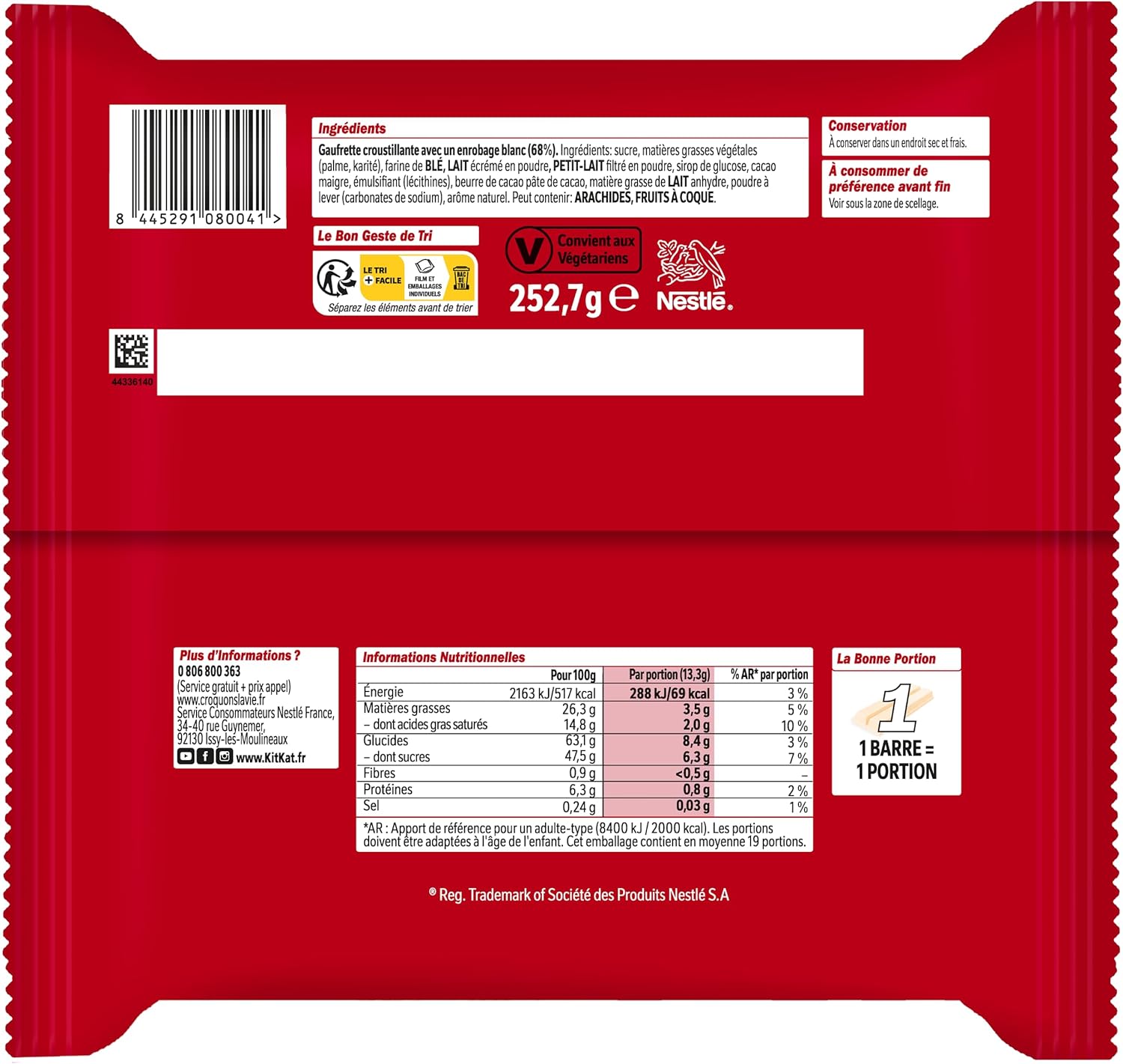 Thumbnail 1 de KitKat Mini barres avec enrobage blanc – Lot de 2 (252,7 g) : une pause croquante pour les petits breaks