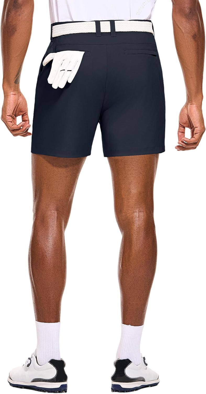 Detalle de PULI Men's Golf Dress Shorts Flat Front Hybrid 7 Inch