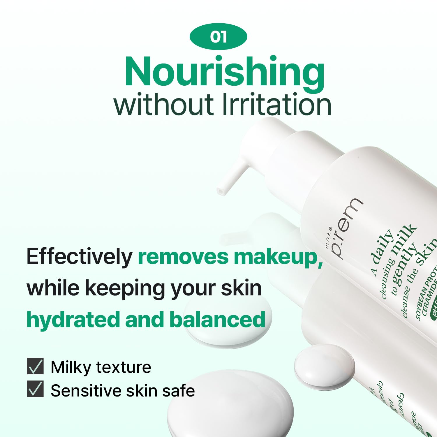 Detalle 2 de MAKE P:REM Safe Me Relief Moisture Cleanser
