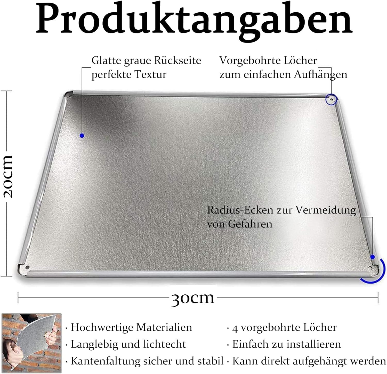 Detalle de Sprüche Schild Blech 20x30 cm – Metallschild mit Sprüchen