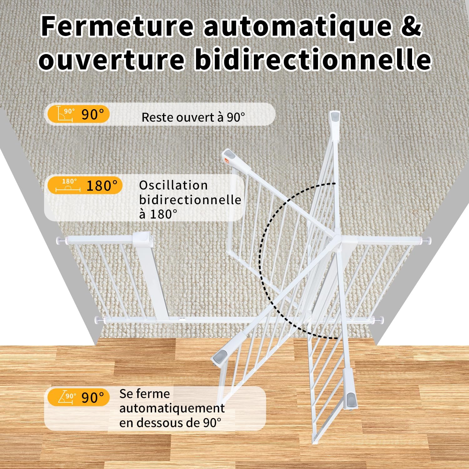 Thumbnail 5 de LAOYE Barrière sécurité 92 cm sans perçage