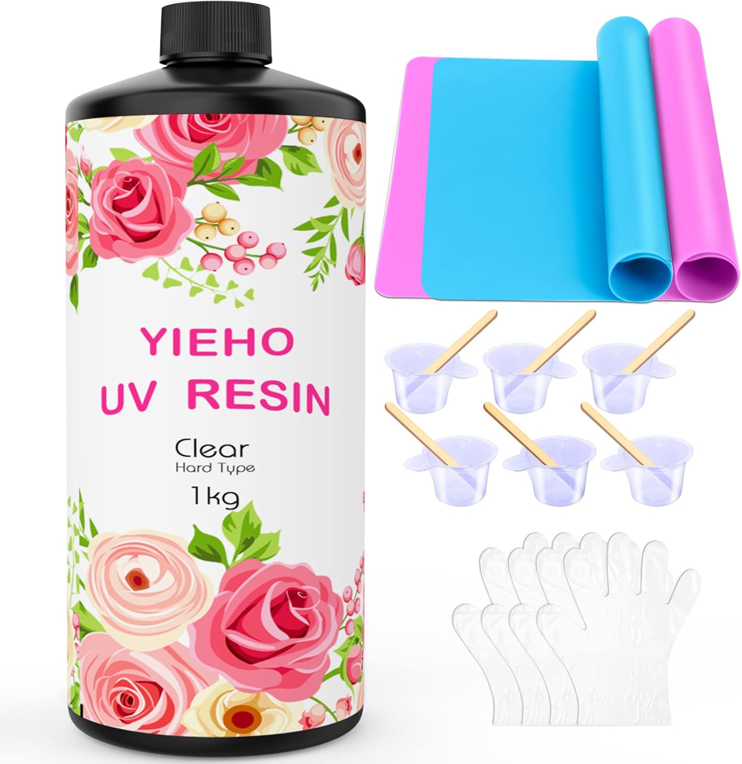Thumbnail 6 de YIEHO 300g UV Resin Kit with Light and Moulds (starter kit for jewellery & keychains)