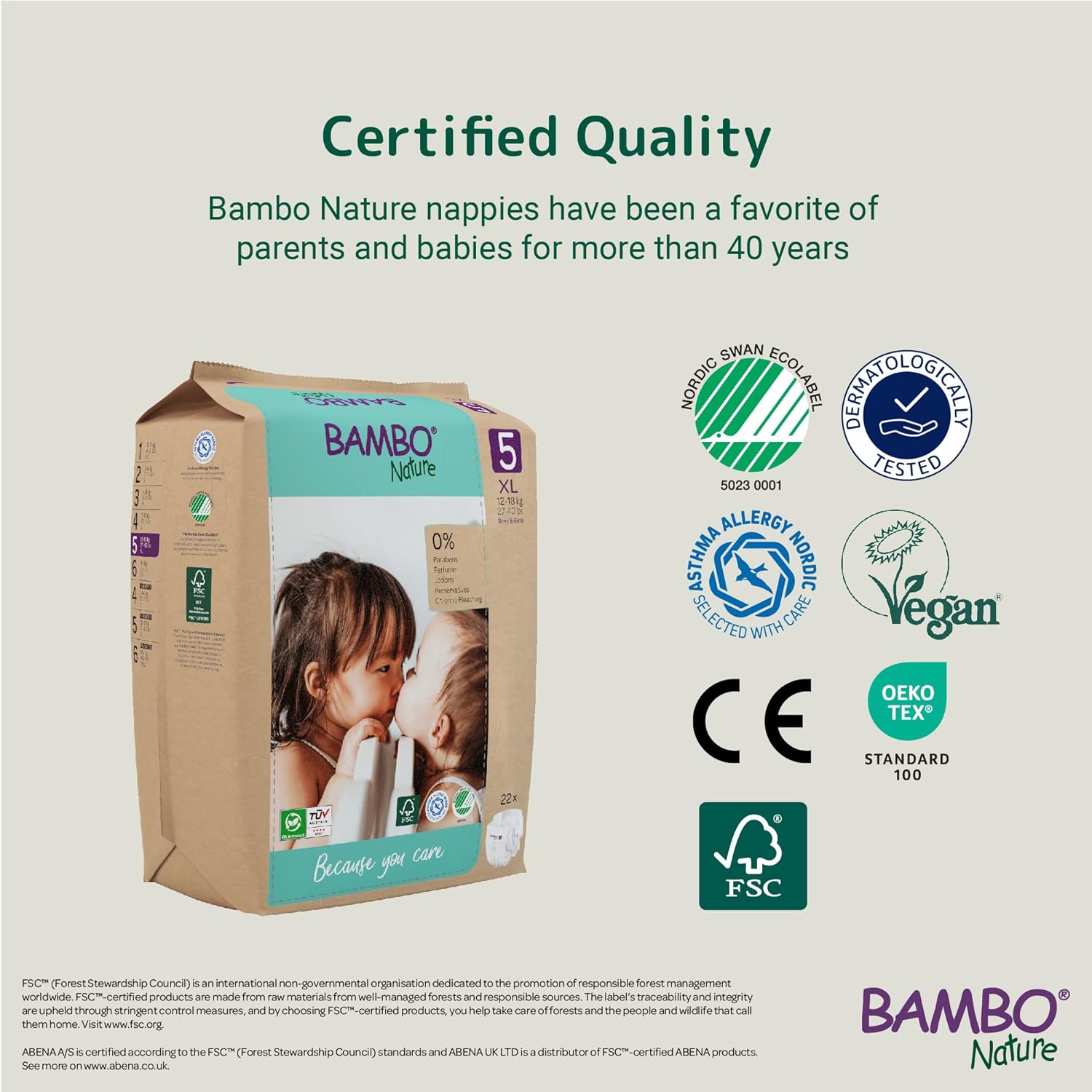 Detalle de Bambo Nature Premium Eco Nappies Size 5 (27-40lb/12-18kg) – 132 Pack, Eco-Labelled