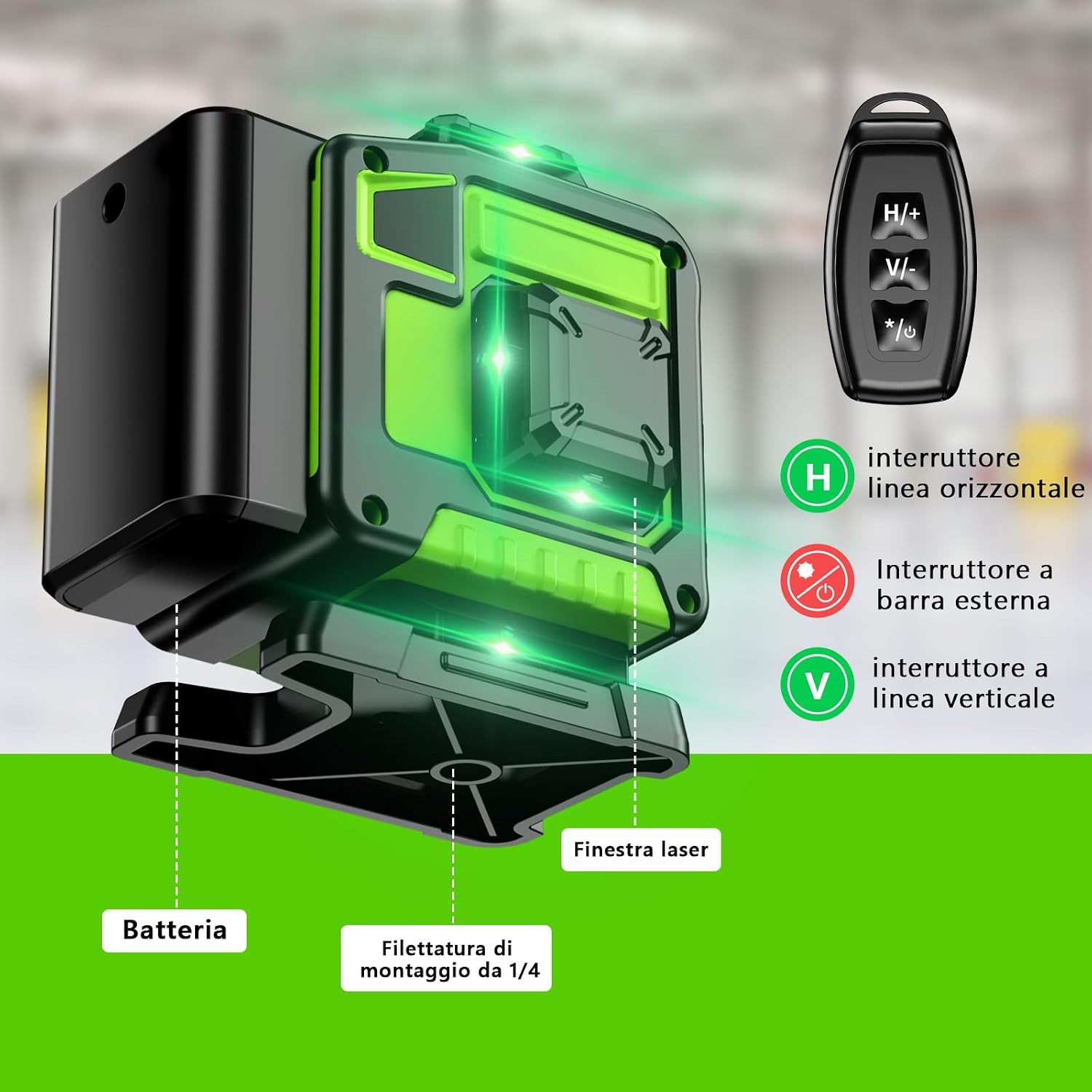Thumbnail 6 de Livella Laser Autolivellante 16 Linee 4x360° verde