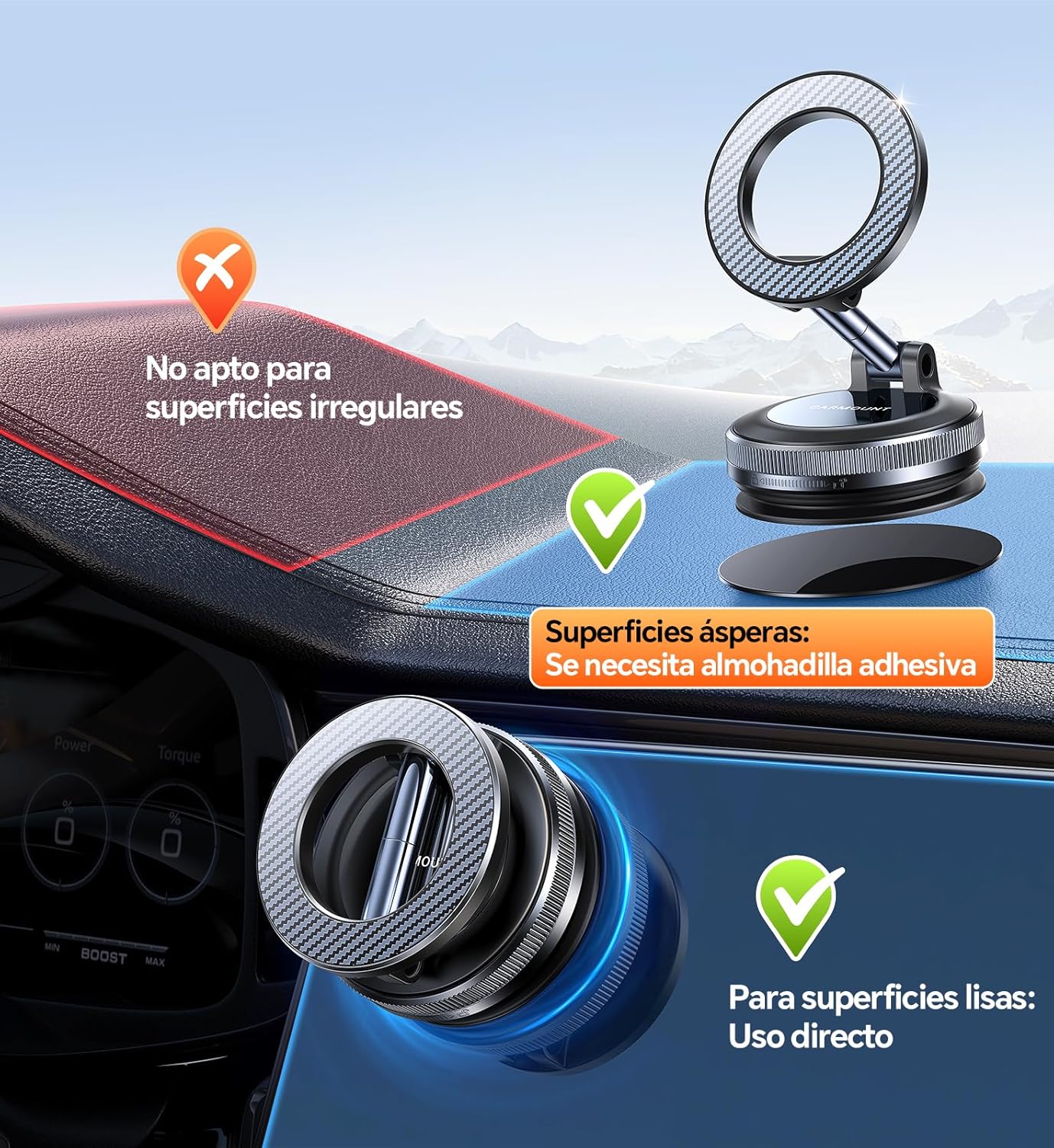 Thumbnail 6 de Coolpow Soporte Móvil Coche Magsafe 360°