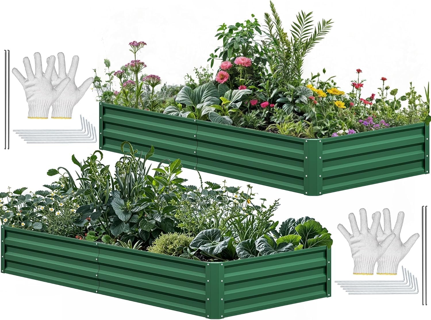 Detalle de YITAHOME galvanized raised garden bed, 72 x 36 x 12 in