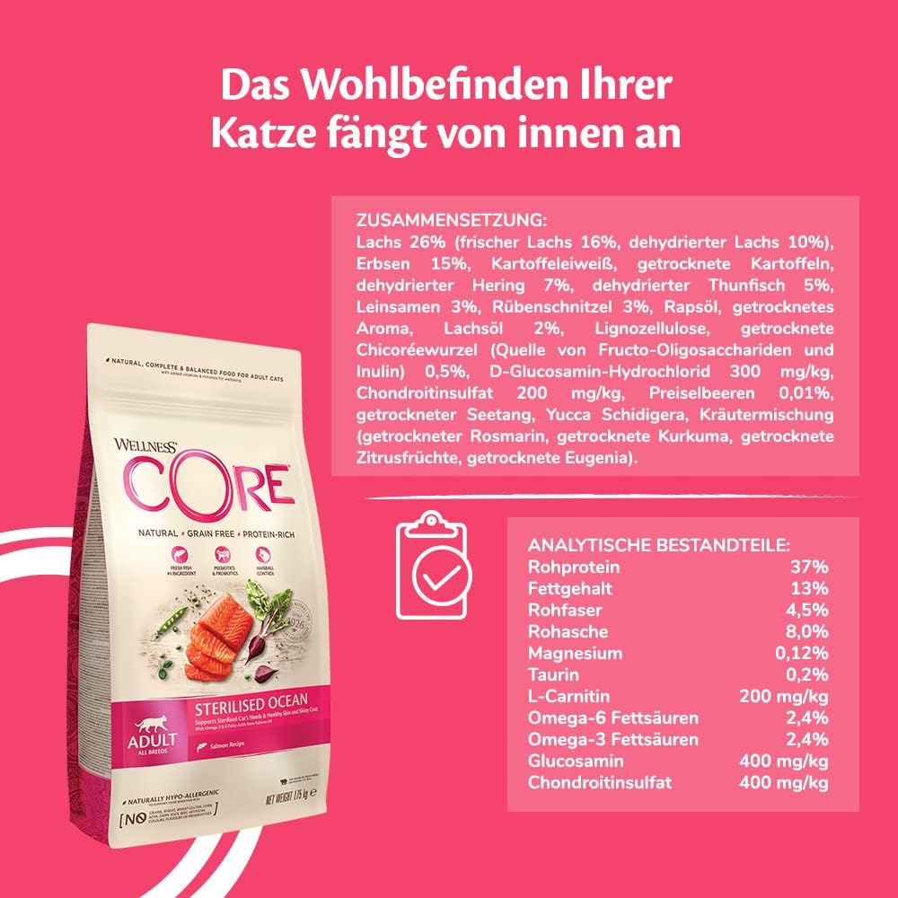 Thumbnail 2 de WELLNESS CORE Sterilised Ocean Katzenfutter 1,75 kg 🐱