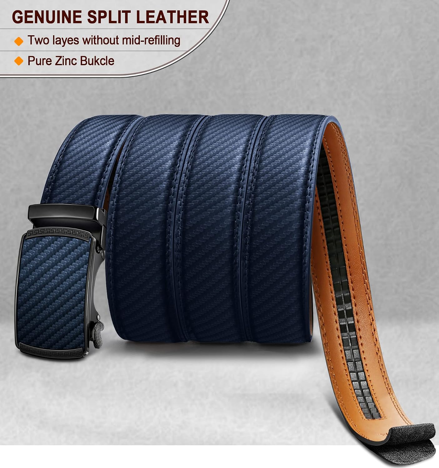 Detalle de BULLIANT leather ratchet belt 1 3/8 inch