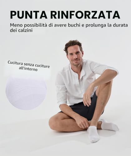 Detalle de CLOSEMATE 6 Paia Fantasmini Uomo Donna in Cotone Traspiranti Antiscivolo