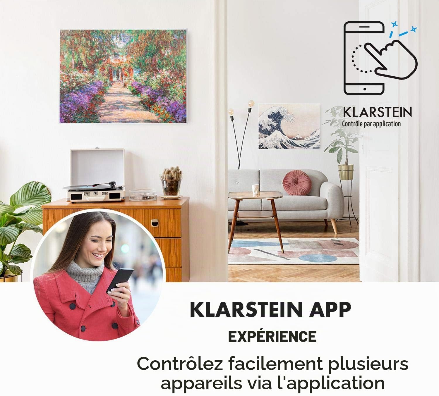 Detalle de Klarstein Wonderwall Air Art Smart 50325126 infraroodpaneel met wifi en Monet-design
