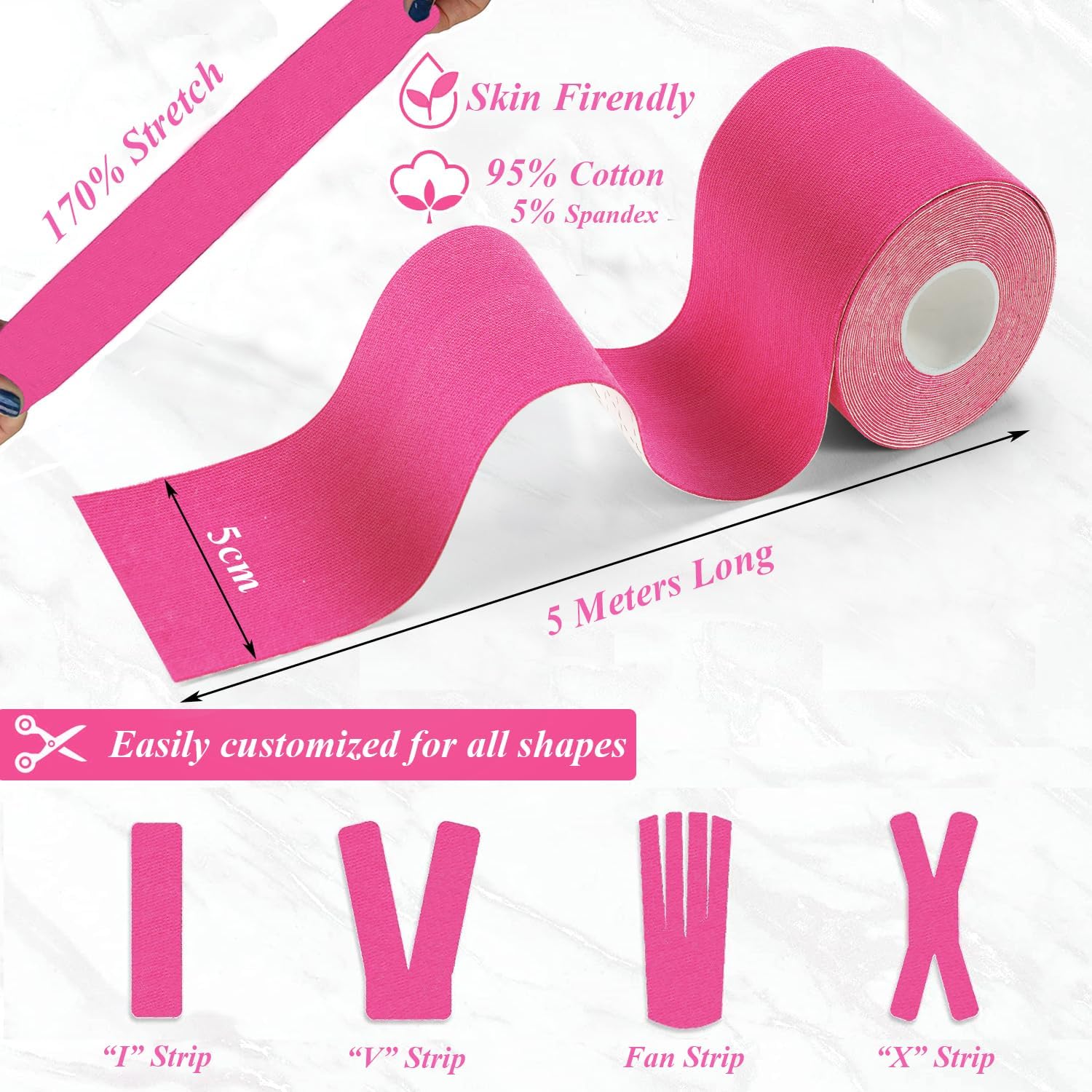 Detalle 2 de HONYAO Kinesiology Tape 2 Rolls