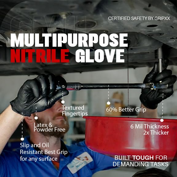 Thumbnail 5 de London Labs Heavy Duty 6 Mil Nitrile Gloves, Pack of 100
