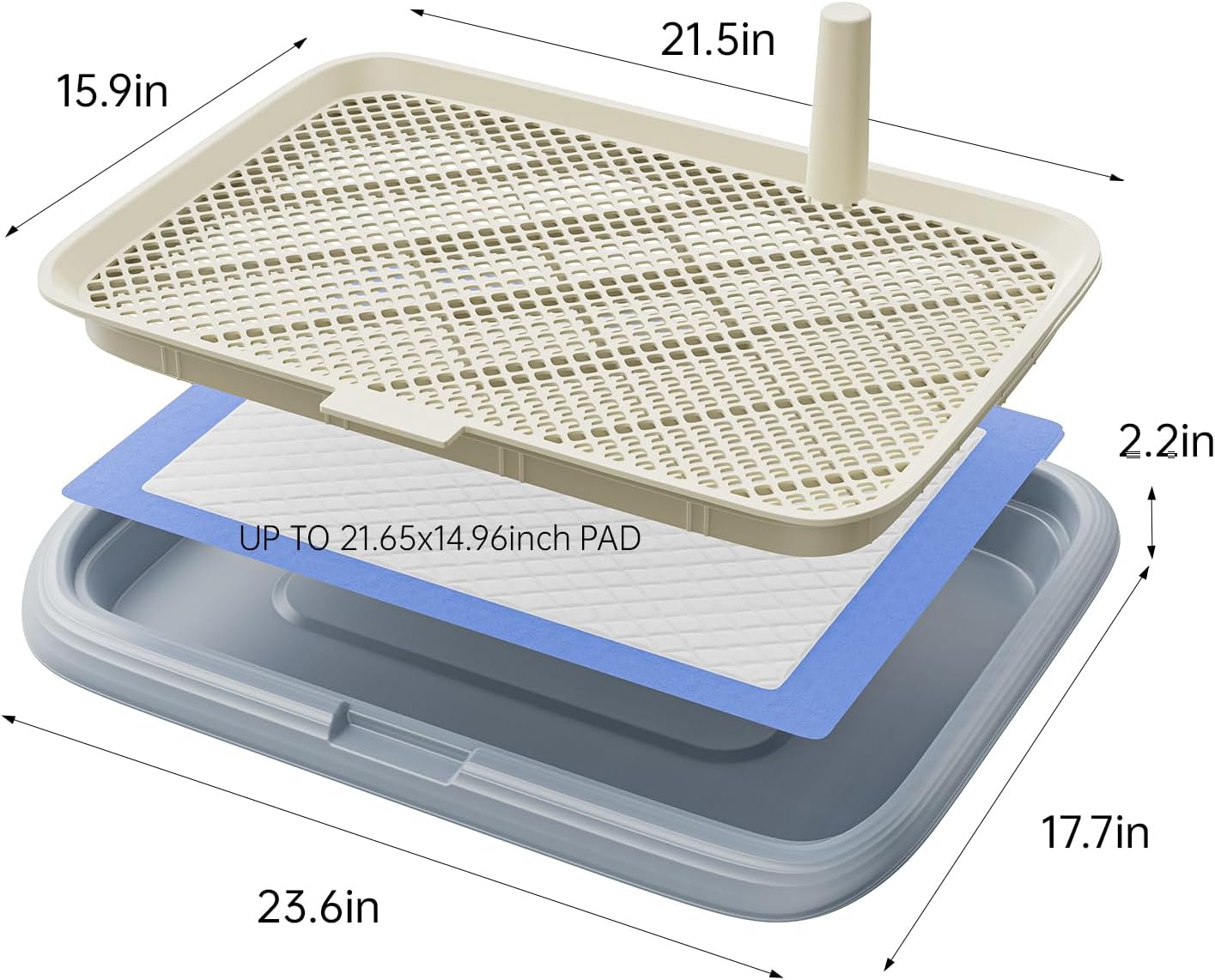 Detalle 1 de KOLA PANDA Dog Pee Tray 23.6 x 17.7 in 🚽