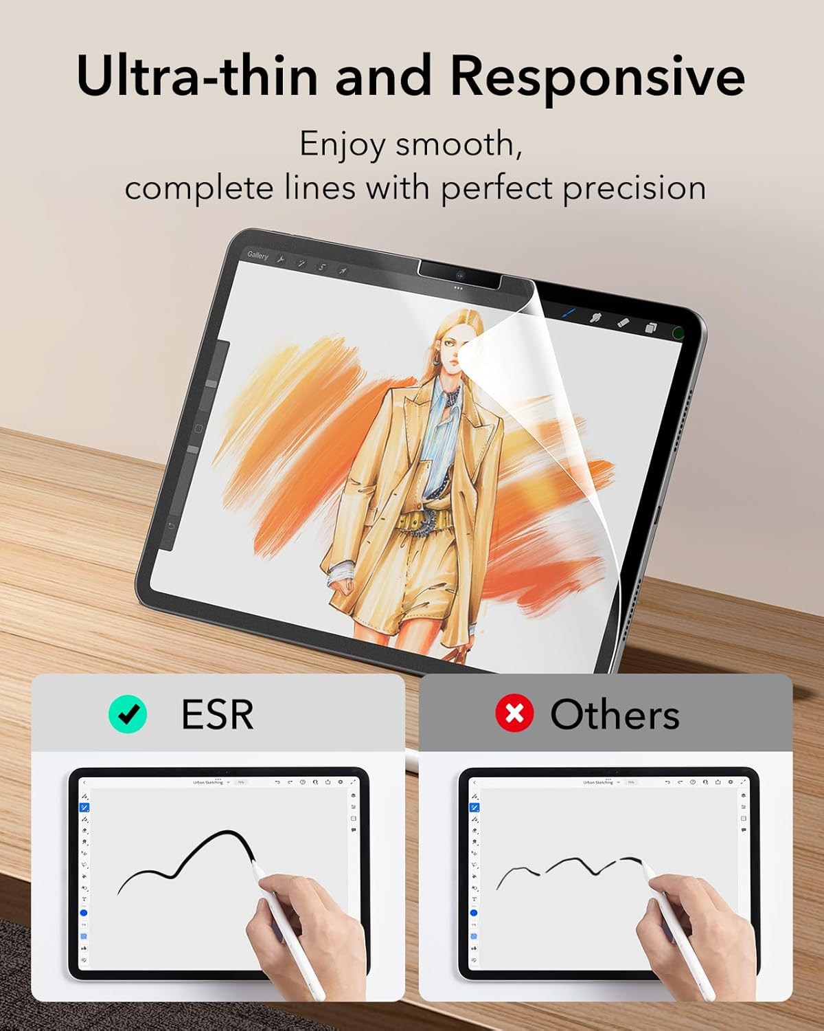 Thumbnail 4 de ESR Paper-Feel Schutzfolie iPad Air 11 2er