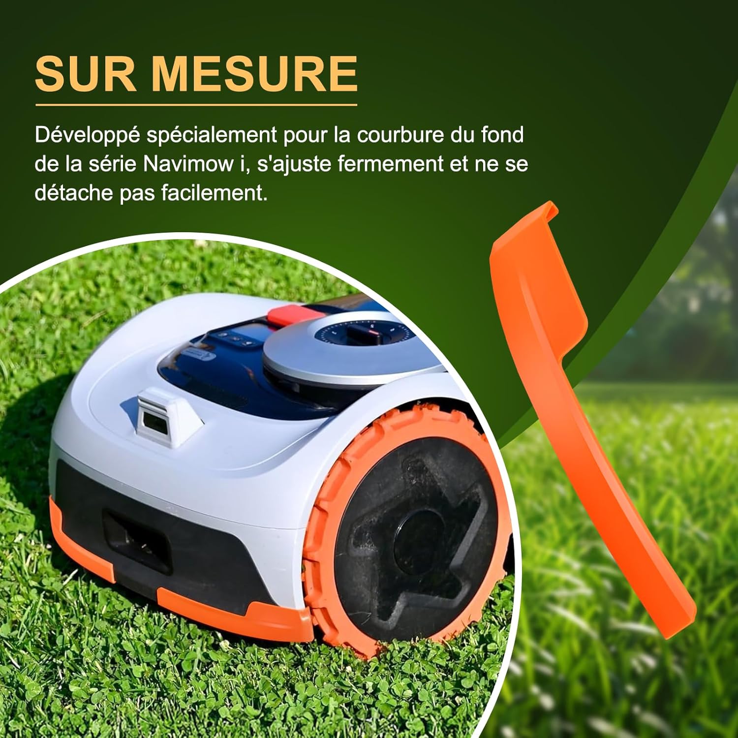 Detalle de Protection d’arêtes Segway Navimow i105e/i108e – Bumper Tuning (4 pièces, clip-in)