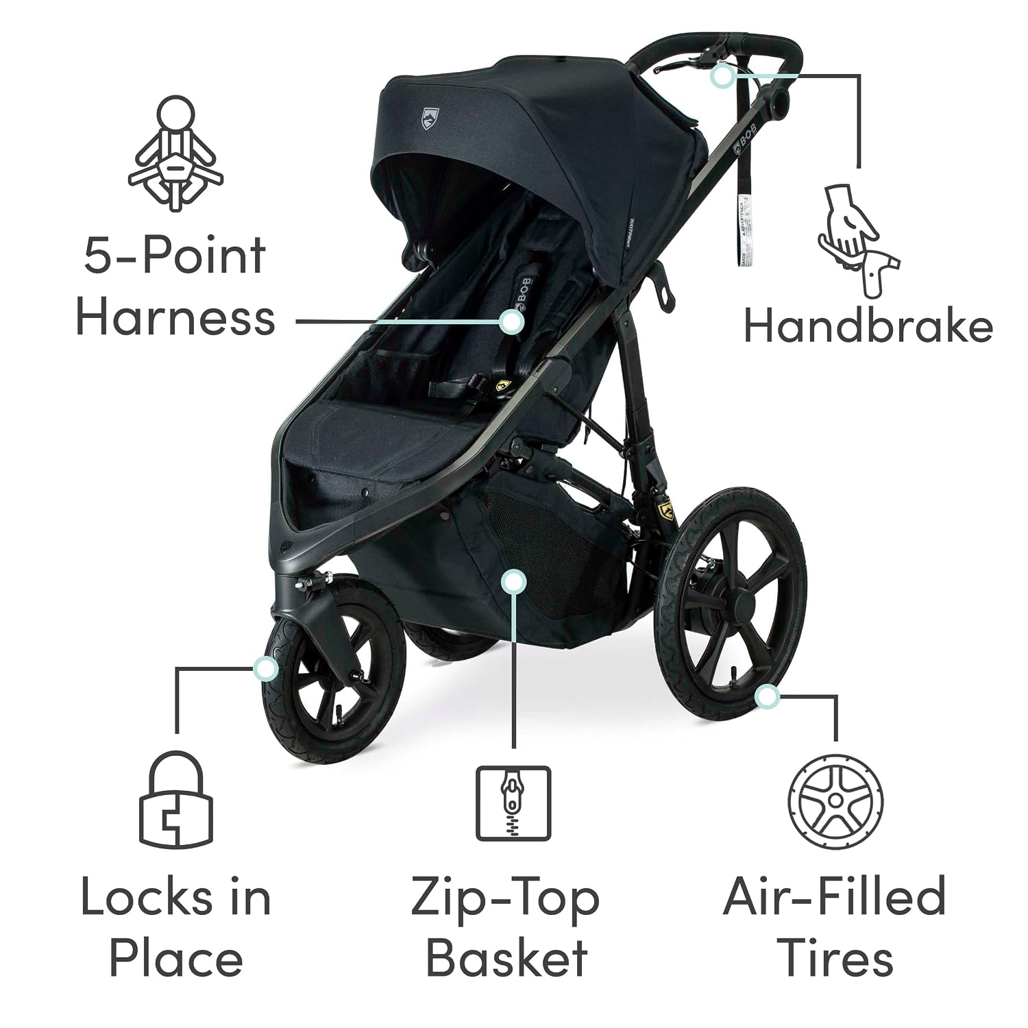 Detalle de BOB Gear Wayfinder Jogging Stroller 75-lb capacity