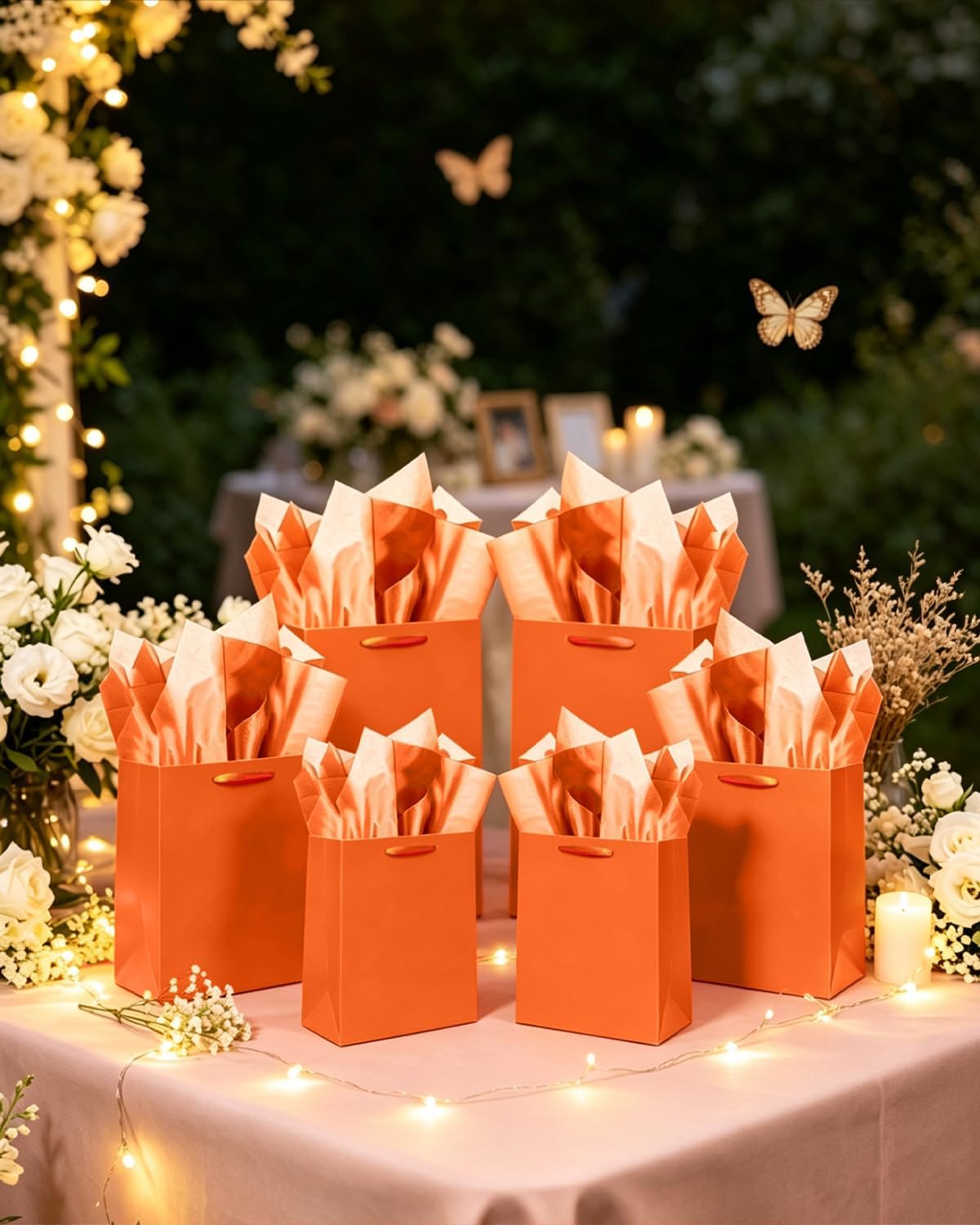 Thumbnail 6 de Gcardis Geschenktüten in leuchtendem Orange – 10-tlg. Set mit Seidenpapier, verschiedene Größen