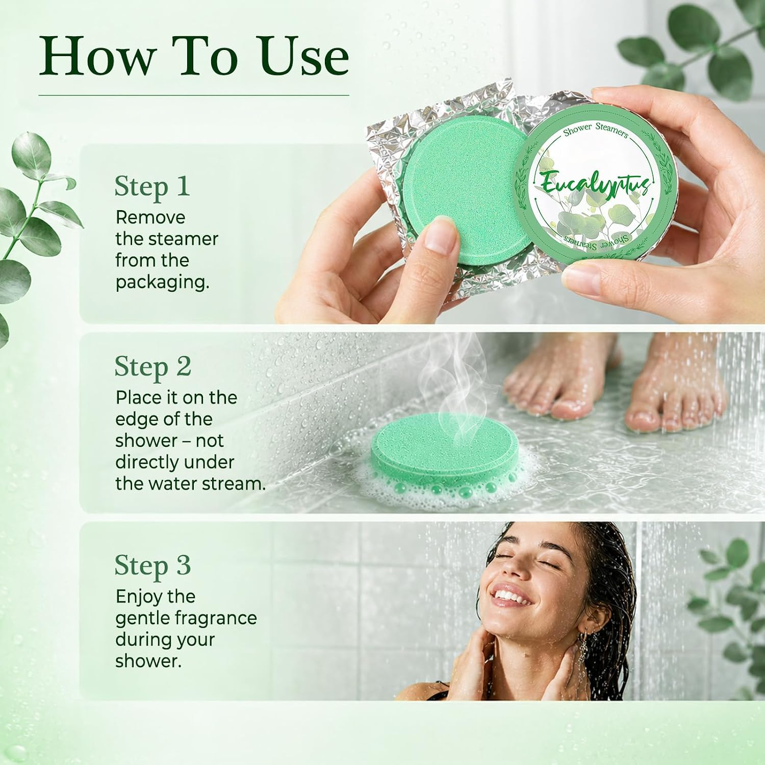 Detalle 2 de Shower Steamers Aromatherapy Gift Set for Women – 8 Scents for a Spa-Style Shower