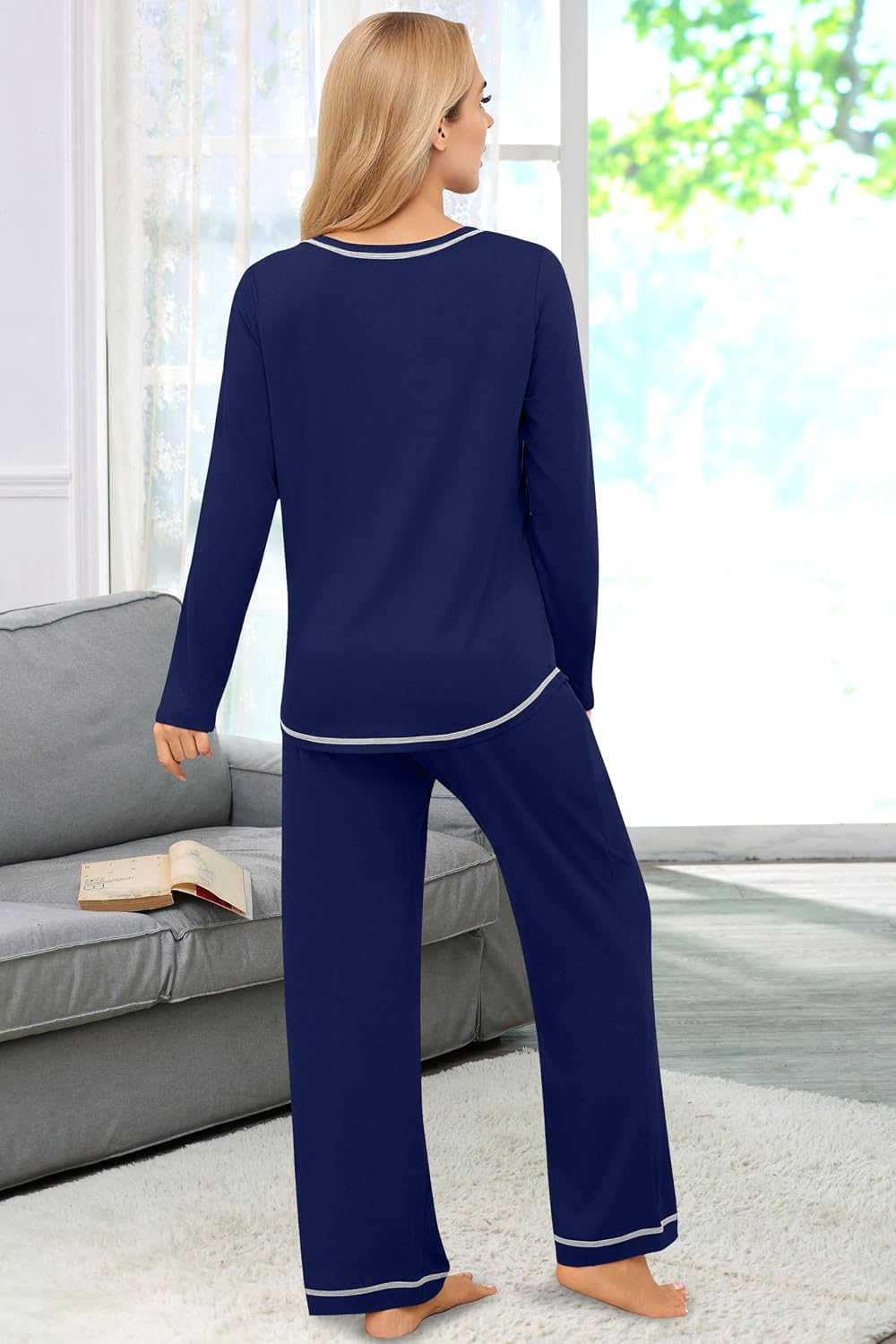 Detalle 2 de Ekouaer Women's Pajama Set 95% Polyester