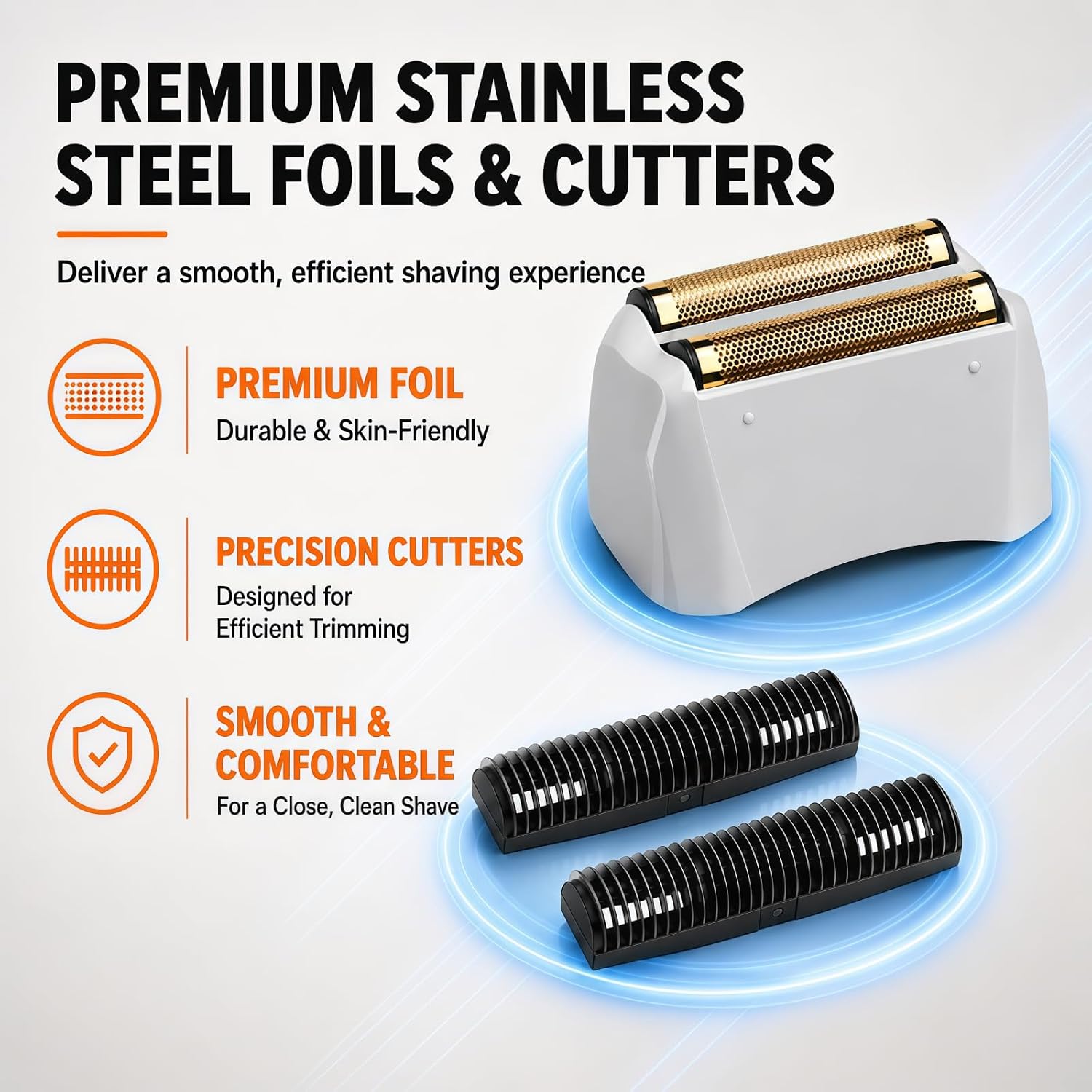 Detalle de Shaver Replacement Pro Foil & Cutter — 2 Pack for Andis TS-1 Pro Foil Shaver (Golden Foil)