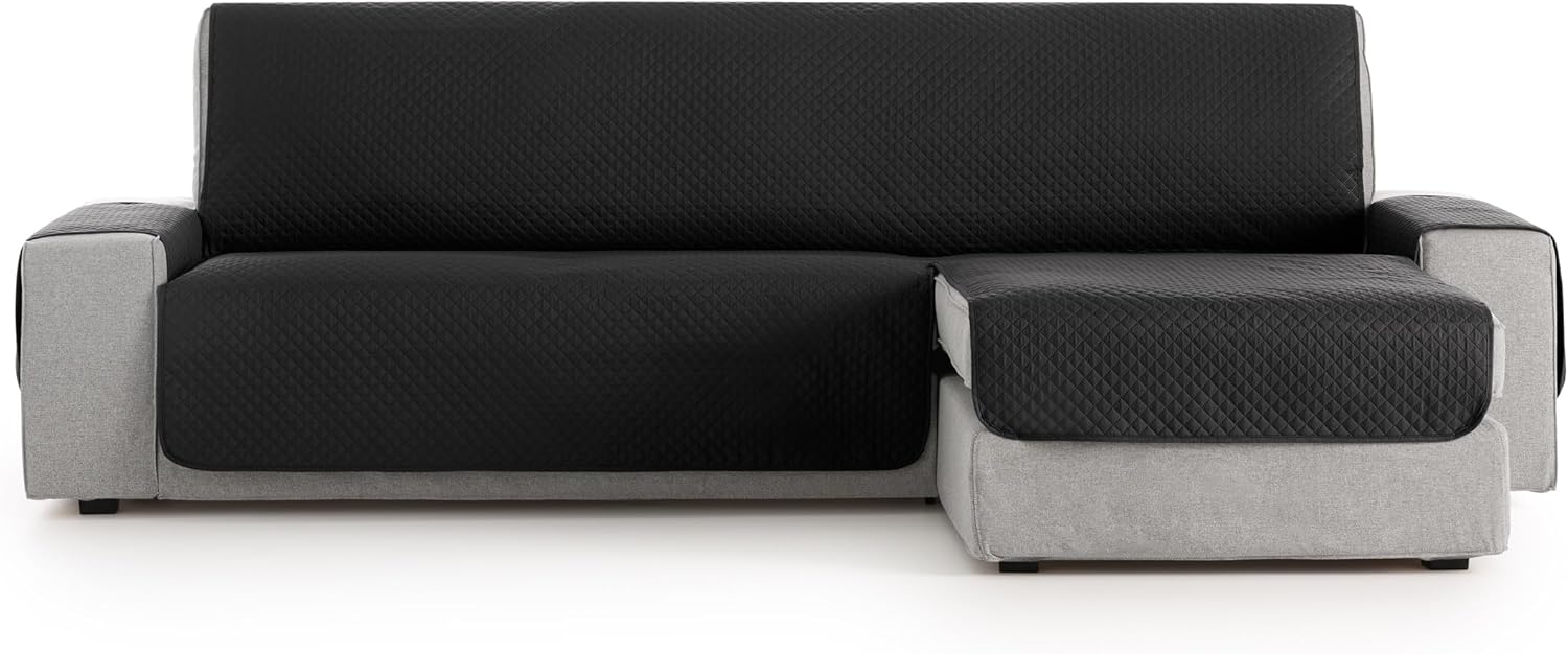 Thumbnail 1 de Textilhome Funda Sofa Adele Chaise Longue 240cm 🛋️ Negro