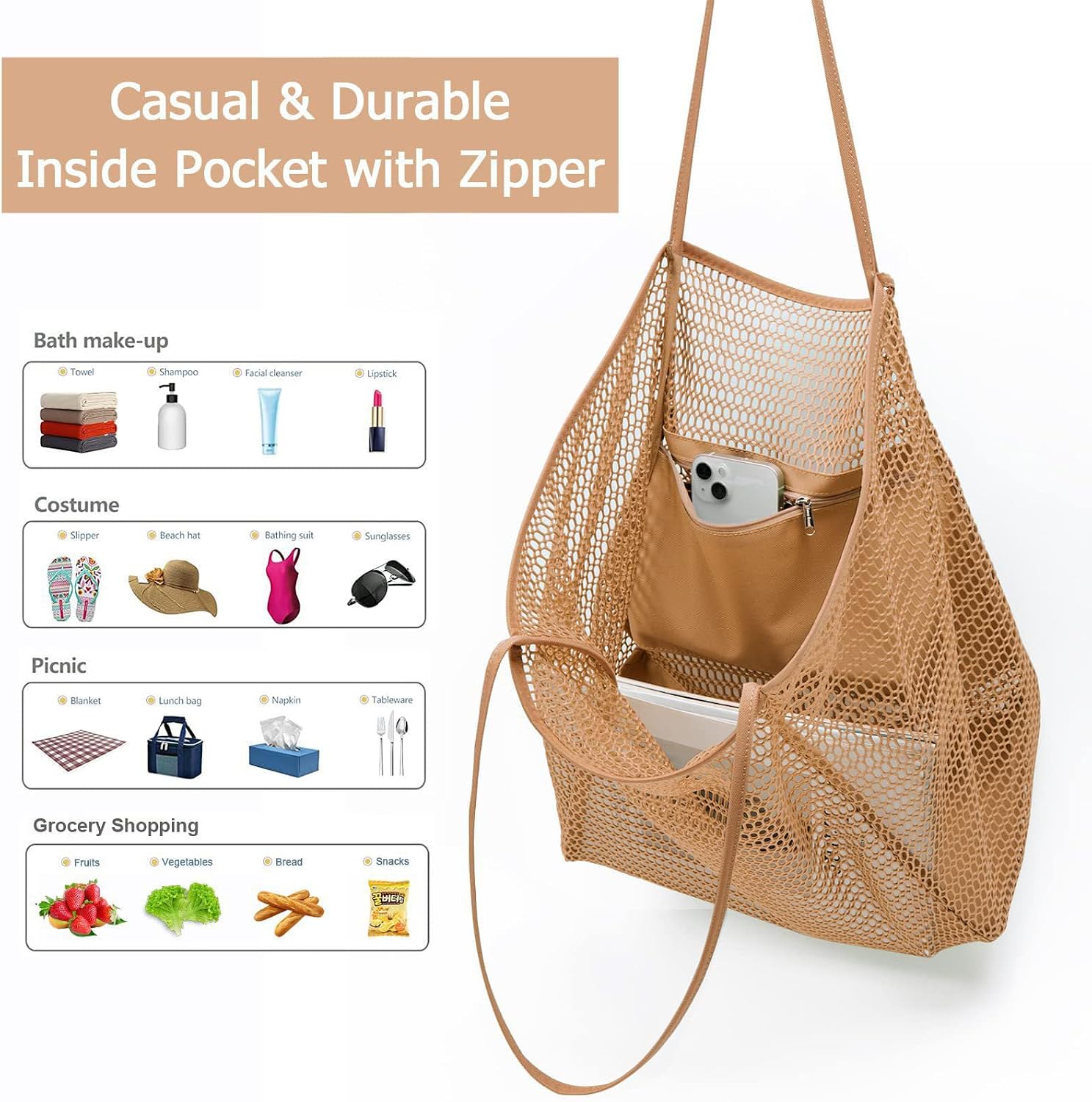 Thumbnail 5 de soporXw Strandtasche XXL Mesh Beach Bag