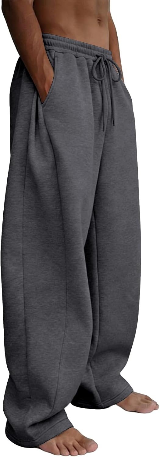 Detalle 2 de Wide-Leg Fleece Sweatpants, 65% Polyester